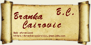 Branka Čairović vizit kartica